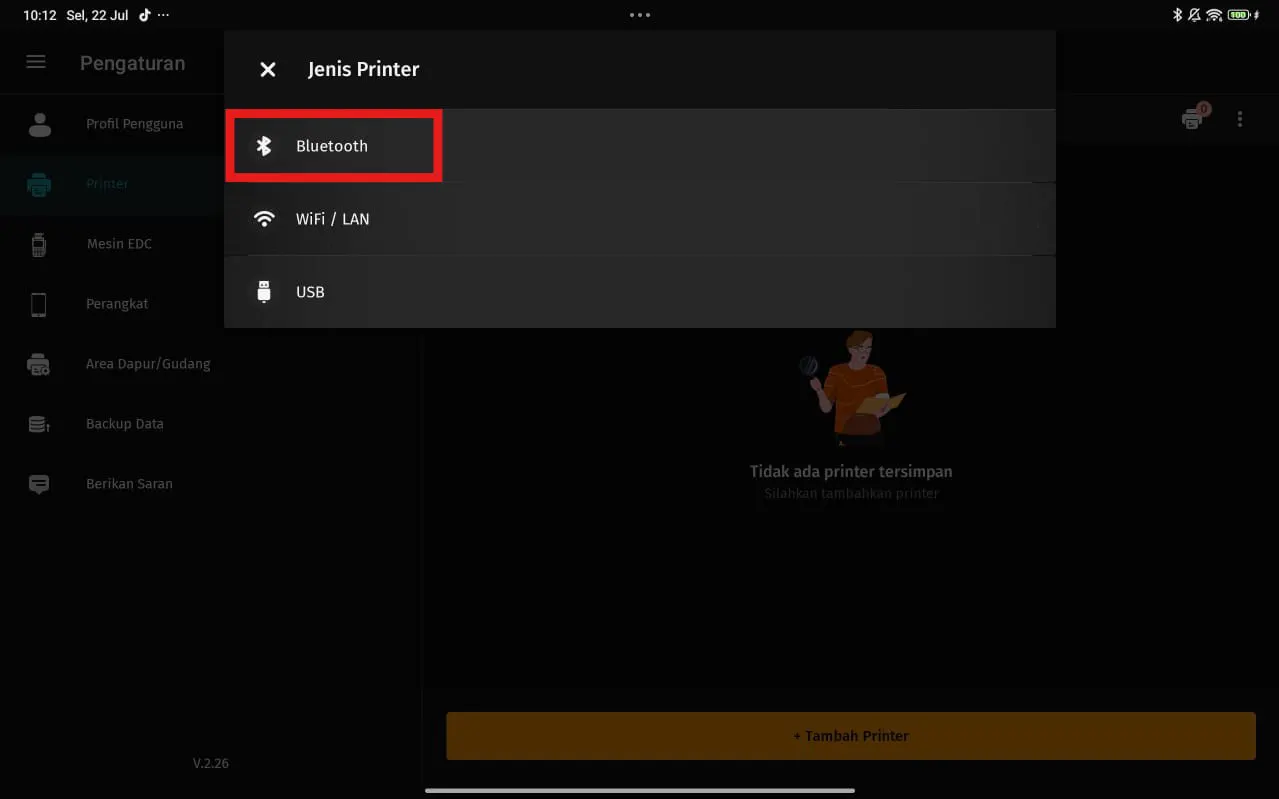 mengatur printer label